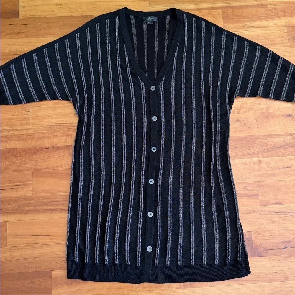Belldini 2X long cardigan black silver knit sweater size 2X women’s button up